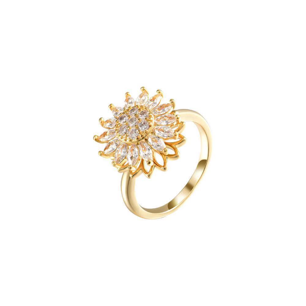 Sunflower Spinning Ring – Calm Your Mind, Wear Your Peace