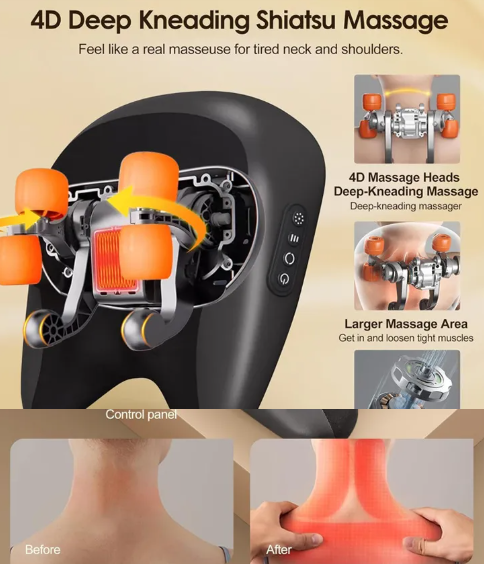 Neck & Shoulder Massage Pillow – Deep Relief at Home