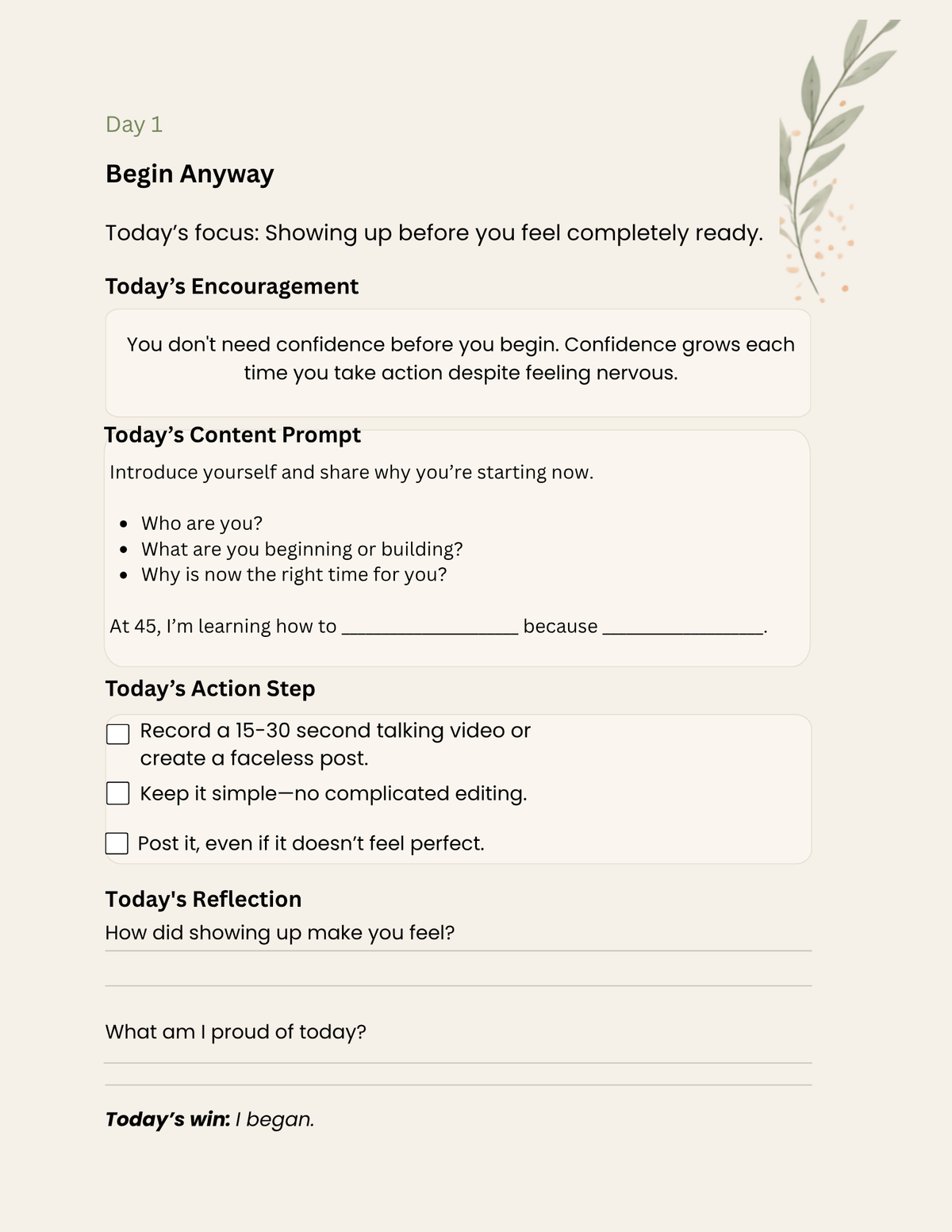 Starting Over at 45: A 30-Day Confidence Planner