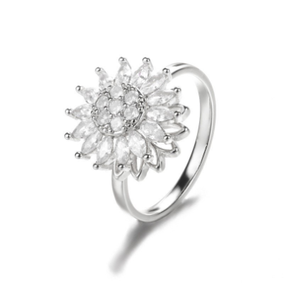 Sunflower Spinning Ring – Calm Your Mind, Wear Your Peace